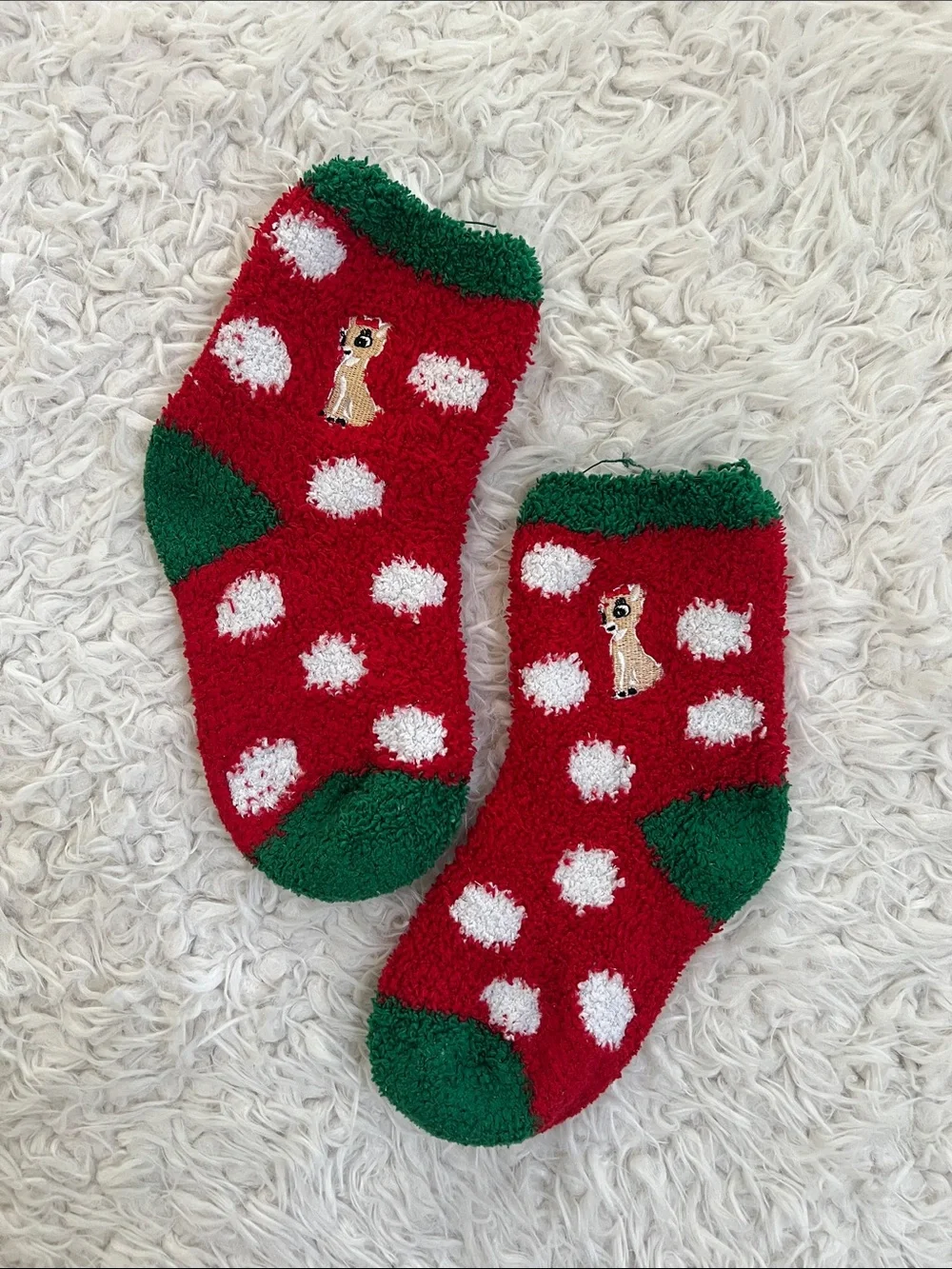 Rudolph the Reindeer Socks Fuzzy Clarice Christmas Holiday